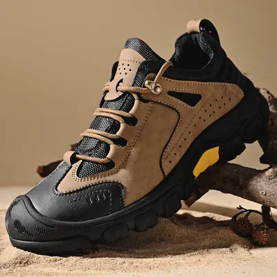 GENUINE LEATHER SOFT SOLE OUTDOOR MOUNTAINEERING SAFETY SHOES