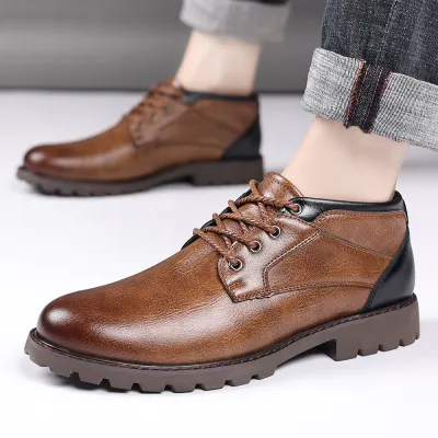 GENUINE LEATHER AUTUMN AND WINTER LOW-TOP BOOTS