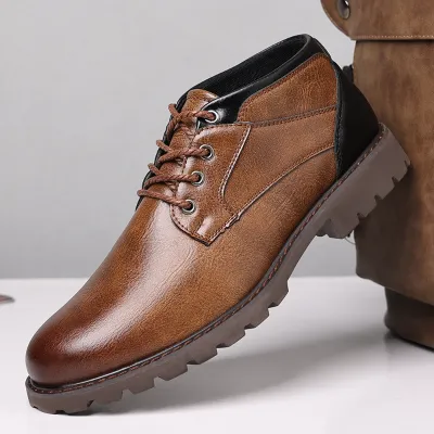 GENUINE LEATHER AUTUMN AND WINTER LOW-TOP BOOTS