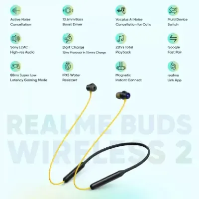 Realme Buds Wireless 2 ANC Headphones