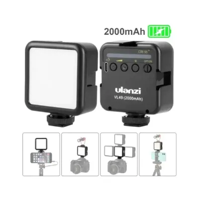 Rechargeable Mini Video Light With Lithium-Ion Battery- LED 49 For Gimbal (Ulanzi VL49, 2000mAh)