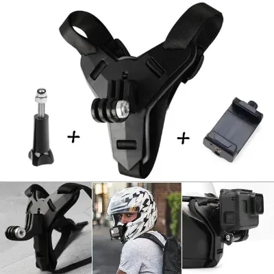 Helmet Chin Mount and Mobile Holder For Smartphone & Action Camera