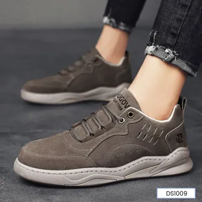 Faux Suede Leather Lace Up Casual Shoes