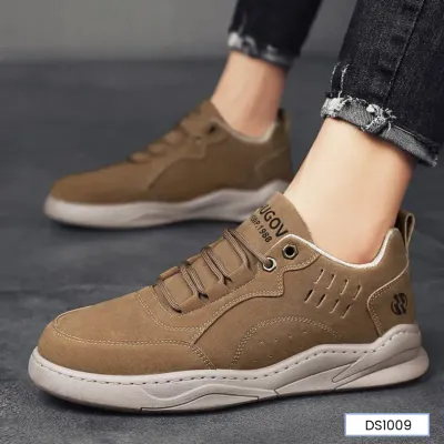 Faux Suede Leather Lace Up Casual Shoes