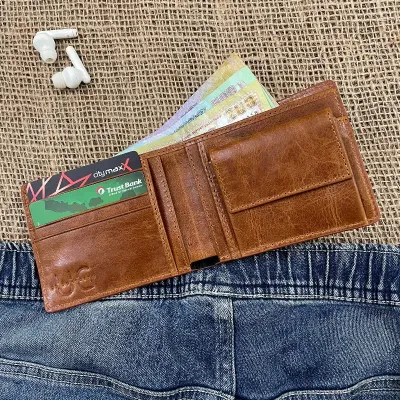 GENUINE LEATHER BIIFOLD SHORT WALLET SW5005Br