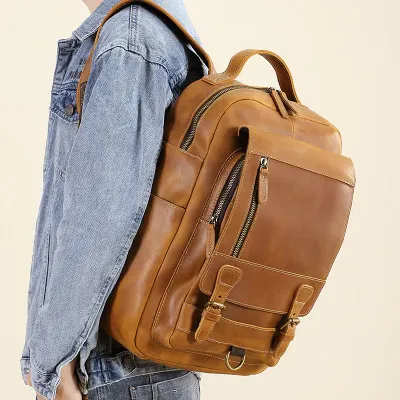 GENUINE LEATHER BACKPACK GB-YL013Br