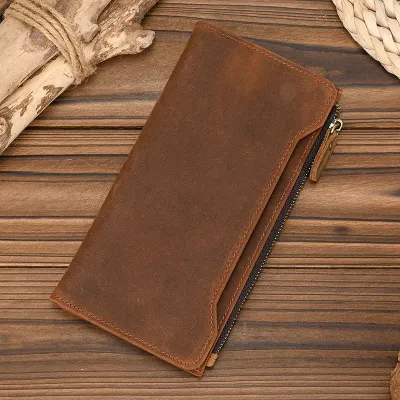 GENUINE LEATHER BIFOLD LONG WALLET 9325Br
