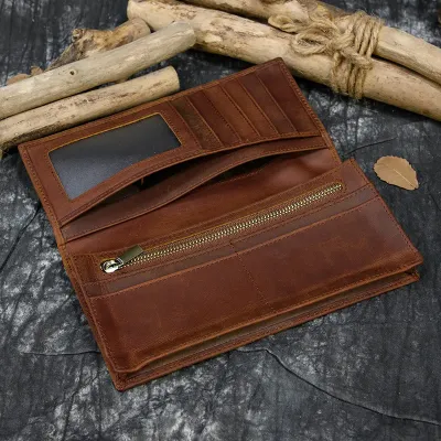 GENUINE LEATHER BIFOLD LONG WALLET 8031Br