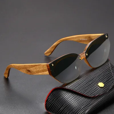 AMERICAN STYLE TRENDY BAMBOO LEG POLARISED FEMALE SUNGLASSES JR63783Br