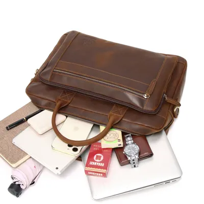 GENUINE LEATHER SPACIOUS BRIEFCASE BAG GB-ST8605C