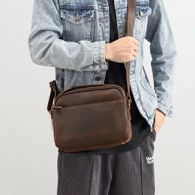 GENUINE LEATHER RETRO MESSENGER BAG GB-YL214C