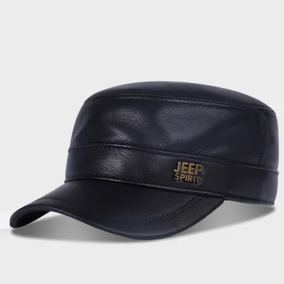 GENUINE LEATHER RETRO FLAT CAP JS0663B