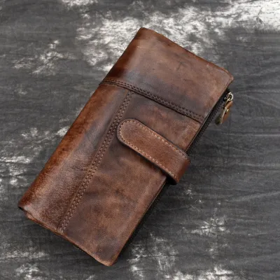 RETRO BRUSHED COWHIDE LONG WALLET GB-8025Br