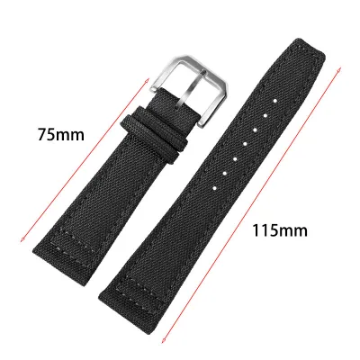 TWO LAYER CANVAS COWHIDE WATCH STRAP WBF0162BS