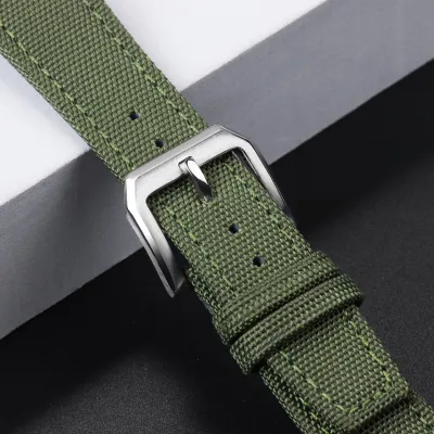 TWO LAYER CANVAS COWHIDE WATCH STRAP WBF0162GrS