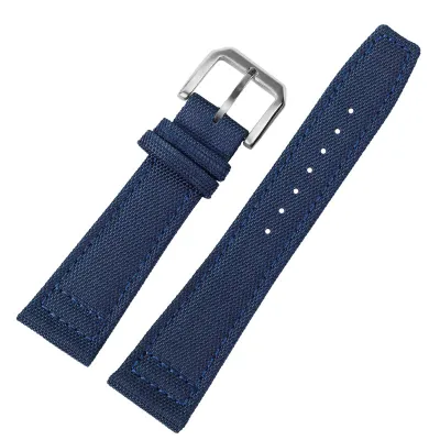 TWO LAYER CANVAS COWHIDE WATCH STRAP WBF0162BlS