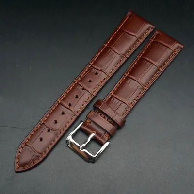 CROCODILE PATTERN GENUINE LEATHER WATCH STRAP 0108BrS