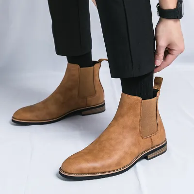 POINTED TOE CASUAL LEATHER BOOT GB-8589