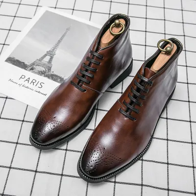 BRITISH STYLE BROGUE LEATHER SHOE GB-9708