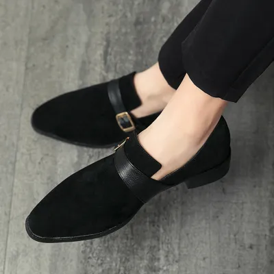 SOLID COLOR POINTED FORMAL LEATHER SHOE GB-6012