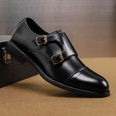 ONE-STEP POINTED BUCKLE LEATHER LOAFER GB-7813