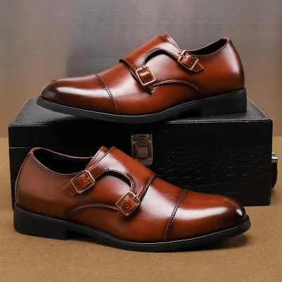 ONE-STEP POINTED BUCKLE LEATHER LOAFER GB-7813