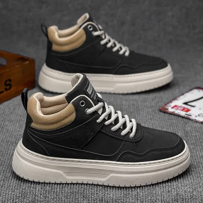 VERSATILE LEATHER HIGH-TOP SKATEBOARD SHOE GB-6902