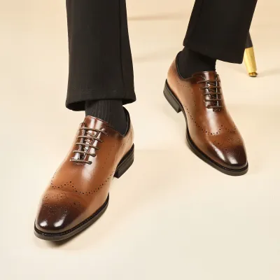 GENUINE LEATHER BROGUE BUSINESS FORMAL SHOE GB-9910