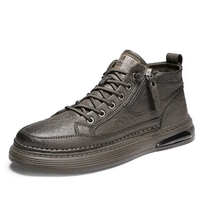 BRITISH STYLE HIGH TOP THIN VELVET LEISURE ZIPPER  WORK BOOTS GB-9809