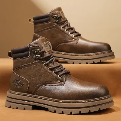 GENUINE LEATHER HIGH MID-TOP MARTIN BOOT GB-0132
