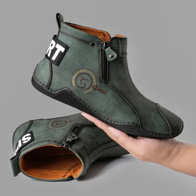 HIGH-TOP MARTIN BOOTS WITH COTTON AND WARM ZIPPER MEN'S SHOES 8033Gr