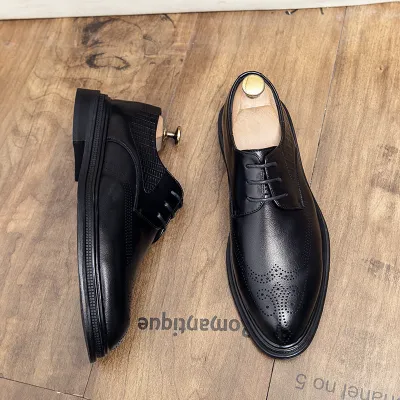 INDEPENDENT STATION CROSS MIRROR WINTER POINTED BROWN MEN'S LEATHER SHOES GB-6132