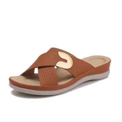CASUAL WEDGE-HEEL OUTDOOR SLIPPER 0336Br