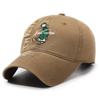 EMBROIDERED LARGE BRIM BASEBALL CAP GB-0642