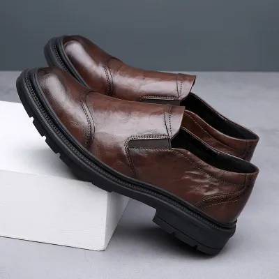 BRITISH STYLE ALL-MATCH LOW HEELED CASUAL LEATHER SHOES  GB-2590
