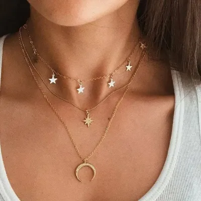 3 Layers Moon Necklace