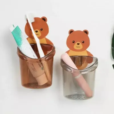 Cute Bear Toothbrush Holder Storage (1 Pc)