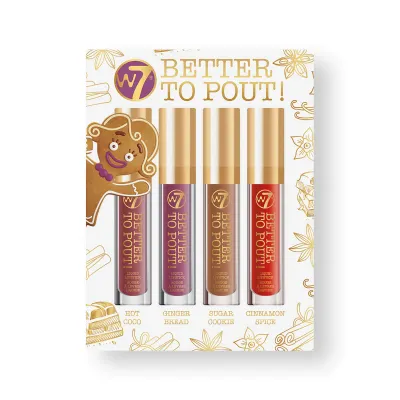 W7 Better To Pout Liquid Lipstick Set 4pc