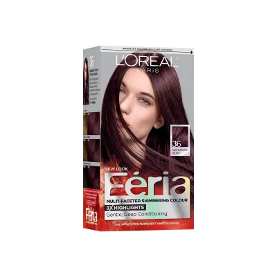 L'Oreal Feria Hair Colour 36 Deep Burgundy Brown