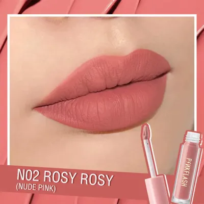 Pink Flash Melting Matte Waterproof Lip cream - N02 Rosy Rosy 2.5ml