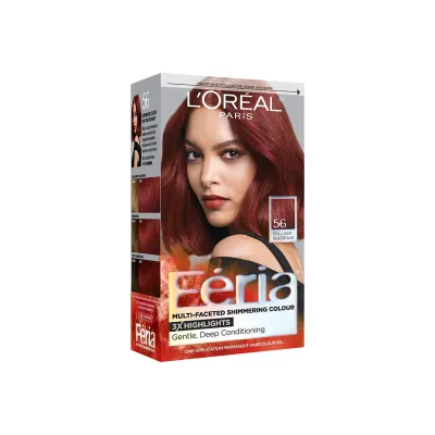 L�Oreal Feria Multi-Faceted Shimmering Color Auburn Brown 56