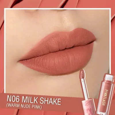 Pink Flash Melting Matte Waterproof Lipcream - N06 Milk Shake - 2.5g