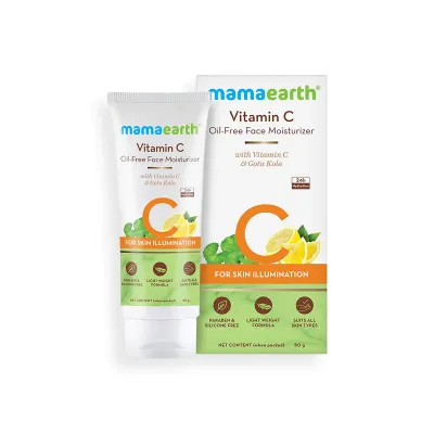 Mamaearth Vitamin C Oil-Free Moisturizer For Face With Vitamin C & Gotu Kola For Skin Illumination - 80 Ml
