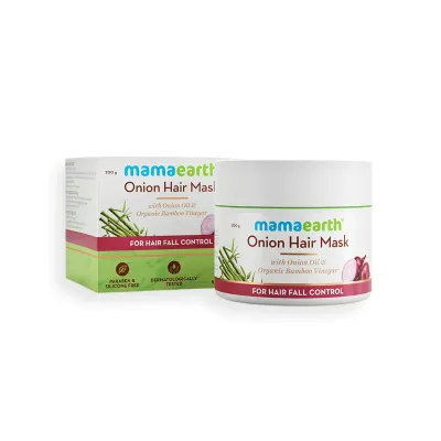 Mamaearth onion hair mask for hair fall control with onion oil and organic bamboo vinegar  200ml