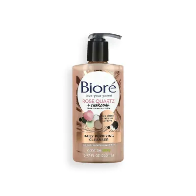 Biore Rose Quartz + Charcoal Daily Purifying Cleanser 200ml