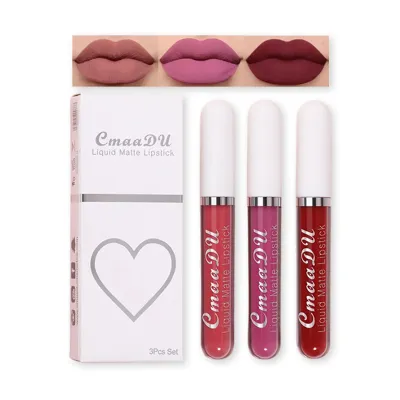 Cmmadu 04 Liquid Matte Lipstick Set 3pcs