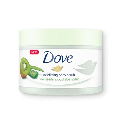 Dove Exfoliating Body Polish Kiwi & Aloe Body Scrub 225ml