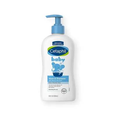 Cetaphil Baby Wash and Shampoo with Organic Calendula for Face and Body 399 ml