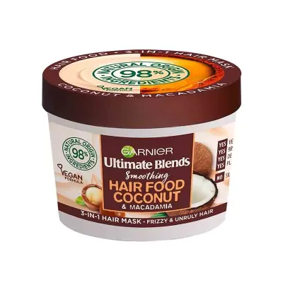 Garnier Ultimate Blends Smoothing Hair Food Coconut & Macadamia 3-in-1 Hair Mask 400ml