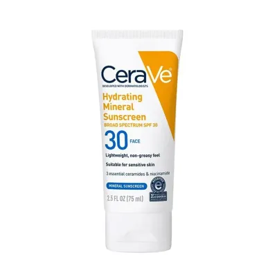 CeraVe Hydrating Mineral Sunscreen Broad Spectrum SPF 30 50ml (USA)